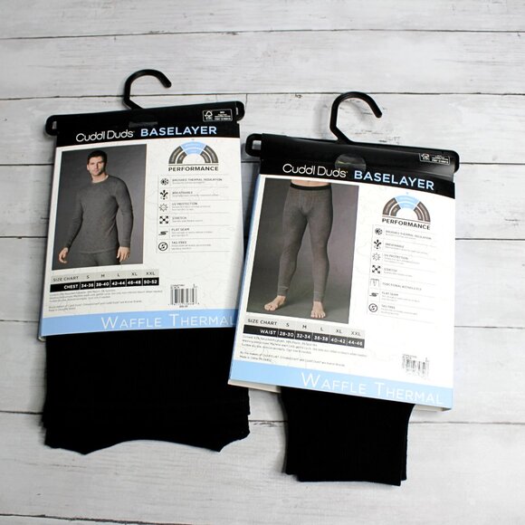 Cuddl Duds Men's Base Layer Shirt Pants Size S Waffle Thermal Underwear - Picture 5 of 5
